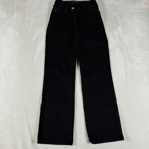 Judy Blue Jeans Womens 0/24 Black Denim Yo Daddio‎ Dad Fit Criss Cross Waist